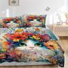 3pcs Cat Artwork Ideas Design Quilt Cover Set - Soft & Comfortable Polyester Fabric, All-Season Breathable Comforter Set For 1 Quilt Cover & 2 Pi
