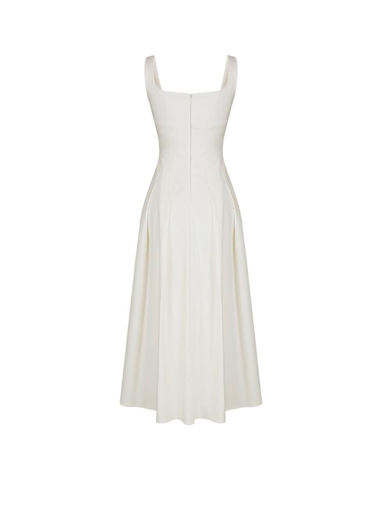 Элегантное платье, женское шикарное французское сексуальное ретро платье Хепберн, милое эстетичное длинное платье с квадратным воротником и складками на талии, облегающее большой подол