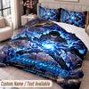 Custom Name Text 3Pcs Bedding Set Solo Leveling Duvet Cover And Two Pillowcases