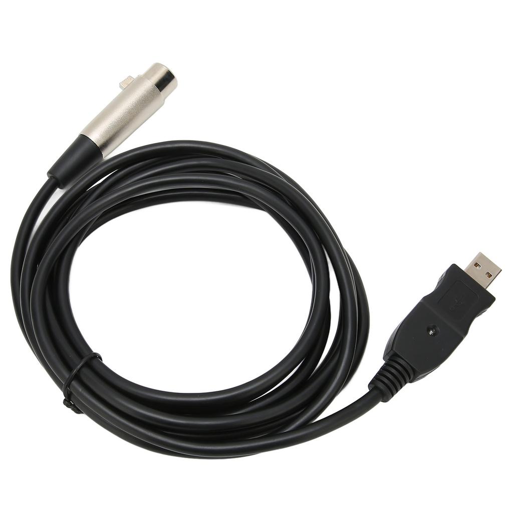 USB Microphone Cable USB Male To XLR Female Mic Link Converter Cable for Microphones Recording 9.8ft