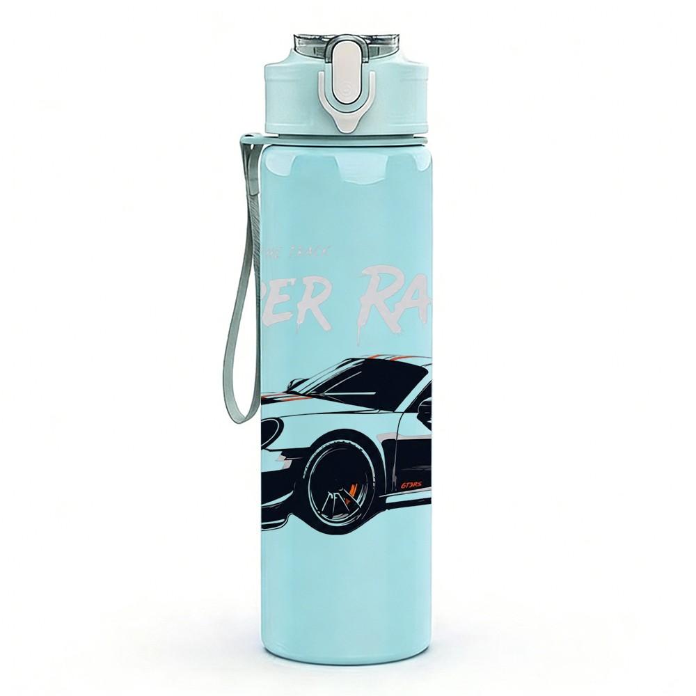 1PC Super Racing Sport Car 750ml Color Plastic Sports Water Bottle Leakproof Flip Straw Lid Suitable for Sports Office Home Use
