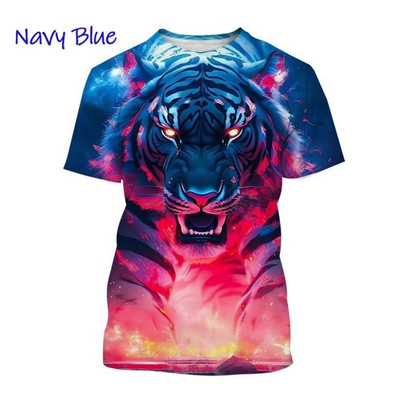 Мужская повседневная футболка с коротким рукавом с принтом White Tiger Series, мужская футболка