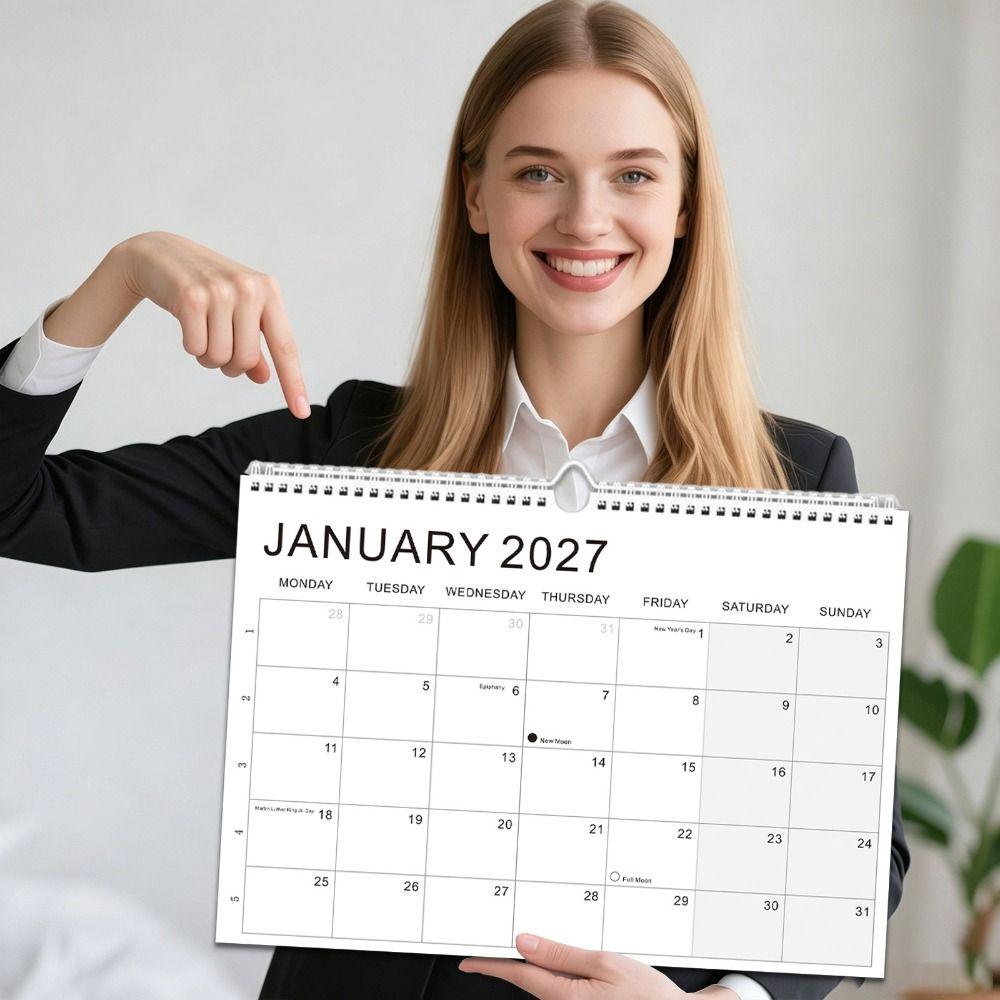 July.2026 - Dec. 2027 English Calendar Thick Paper Monthly Planner Calendar Wall Calendar Home