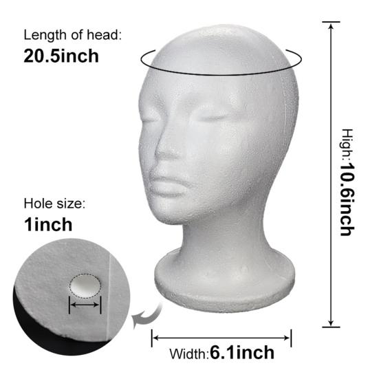 Foam Wig Head Tall Female Mannequin Hairpieces Display Holder Hats Sunglasses