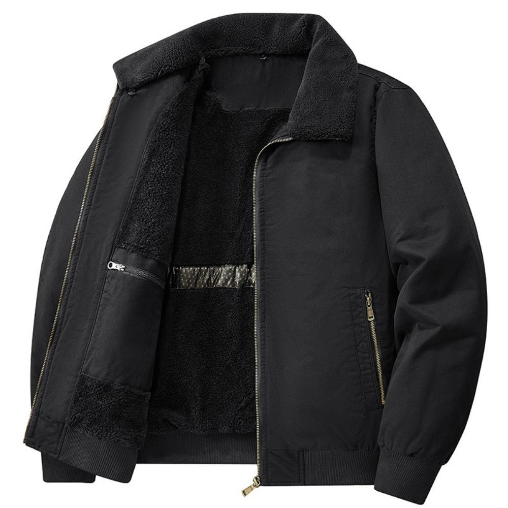 Зимняя Новая Флисовая Толстая Теплая Куртка Пилот Мужская Модная Повседневная Ветрозащитная Куртка Мужская Осенняя Верхняя Одежда Уличная Куртка с Меховым Воротником Мужская
