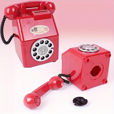 Ретро телефон-копилка большой вместимости | Креативное ретро пластиковое производство, подарок для украшения рабочего стола | Подходит для праздников и подарков на день рождения