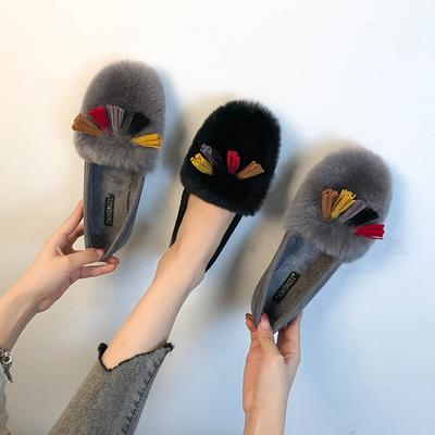 T33 зимние пушистые туфли женская зимняя одежда 2025 новая осень и зима набивные хлопковые туфли ladyshoes