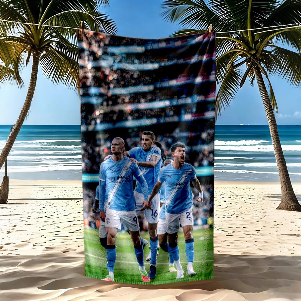 Manchester City Beach Towel Super Soft Microfiber Quickdry Fabric Comfortable Lightweight Perfect For Traveling Yoga Camping And Swimming