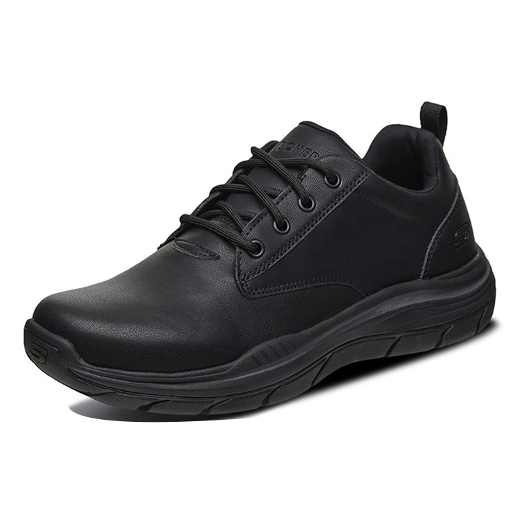 Skechers Ожидаемые мужские повседневные туфли из черной кожи 66418-BLK