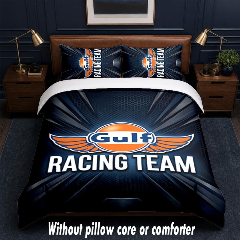 Gulf Design Bed Bedding Set 1 Duvet Cover + 2 Pillowcases Soft Breathable Household Bed Linens