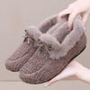 Хлопковая обувь, Зима, с плюшевой подкладкой, для ношения на улице, Универсальная, Удар одной ногой, Волосатая обувь, Нескользящая, Мягкая подошва, Повседневная обувь