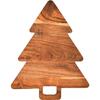 Acacia Wood Kitchen Cutting Board Double Sided with Holiday Tree Shape for Pizza Fruit and Multi Use Food Preparation
