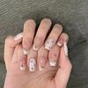 24Pcs Flower Love Heart French Short False Nails Moon Star DIY Nail Extension  Daily