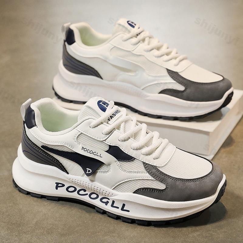 Men's Casual Sports Shoes 2025 Summer Fashion Thick-soled Sneakers New Men Mesh Breathable Man Outdoor Student Running Shoes