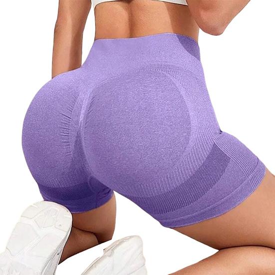 Yoga Shorts Slim Fit High Elasticity Tummy Control Seamless Quick Dry Anti-exposure Butt Lifted Soft High Waist Jogging Running Sports Shorts