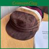 Fashion Women Solid Color Suede Flat Top Hat For Daily Outdoor Activities