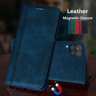 Магнитный чехол для Samsung Galaxy A12, матовый кожаный чехол-книжка-бумажник, чехлы для телефонов A32 A52 A22S A52S A13 A02 A03 A33 A53 A73 Fundas Coque