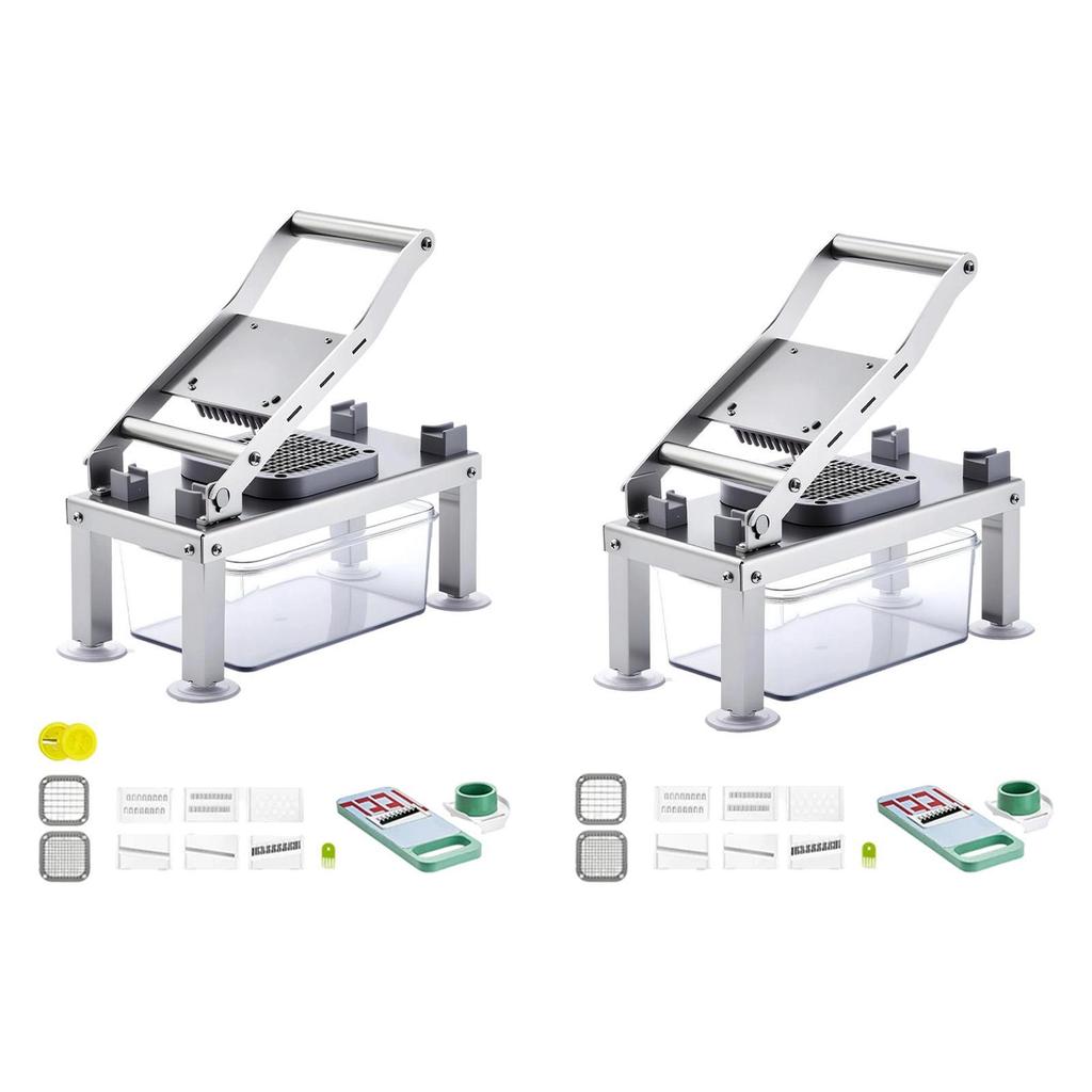 Food Chopper Veggie Cutter Hotel Restaurant Vegetable with Container 9 Blades