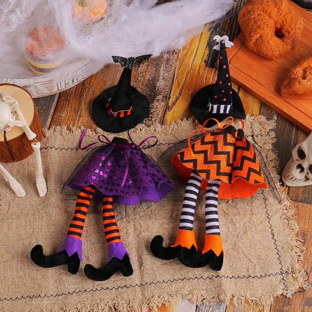 Halloween Witch Hat, Long-legged Wine Bottle Cover, Table Atmosphere, Champagne And Red Wine Bags, Table Decorations.