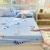 Cartoon Style Ocean Fish Pattern Fitted Sheet Set Sailboat Print 100% Cotton Mattress Protector for Kids Boys Girls Bedding Set