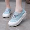 2024 новые осенние женские парусиновые туфли на толстой подошве для девочек, повседневные кроссовки для ходьбы, мокасины, нескользящие женские туфли на плоской подошве