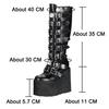 Fashion Women Boots Ladies Cosplay High Boots Comfort Long Tube Leather Boots Black Platform High Wedges Women Shoes Gothic Style 2024