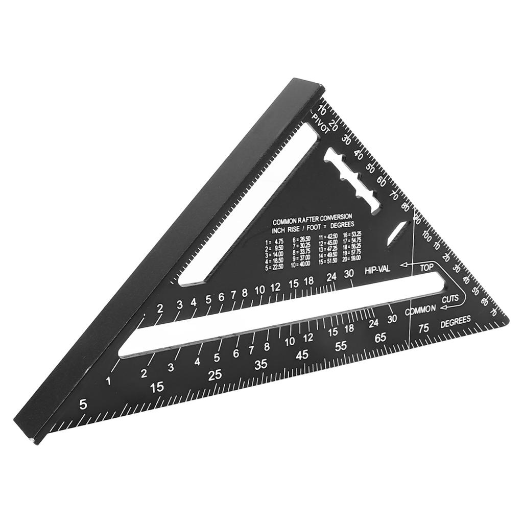 Треугольная линейка 7 дюймов Столярный угольник Алюминиевый 90 градусов 45 градусов Портативный Измерительный для деревообработки