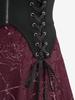 Rosegal Gothic Spider Web Flocking Lace Up Skull Zipper Backless A Line Tank Dress