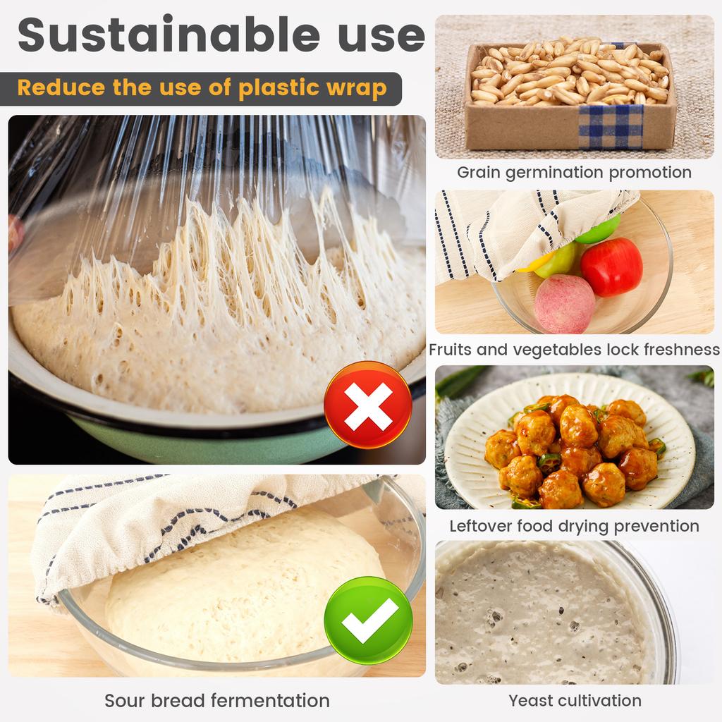 3/6Pcs Bowl Cover Elastic Bread Fermentation Cover Reusable Sourdough Fermentation Jar Covers Set for Baking Kitchen Accessories