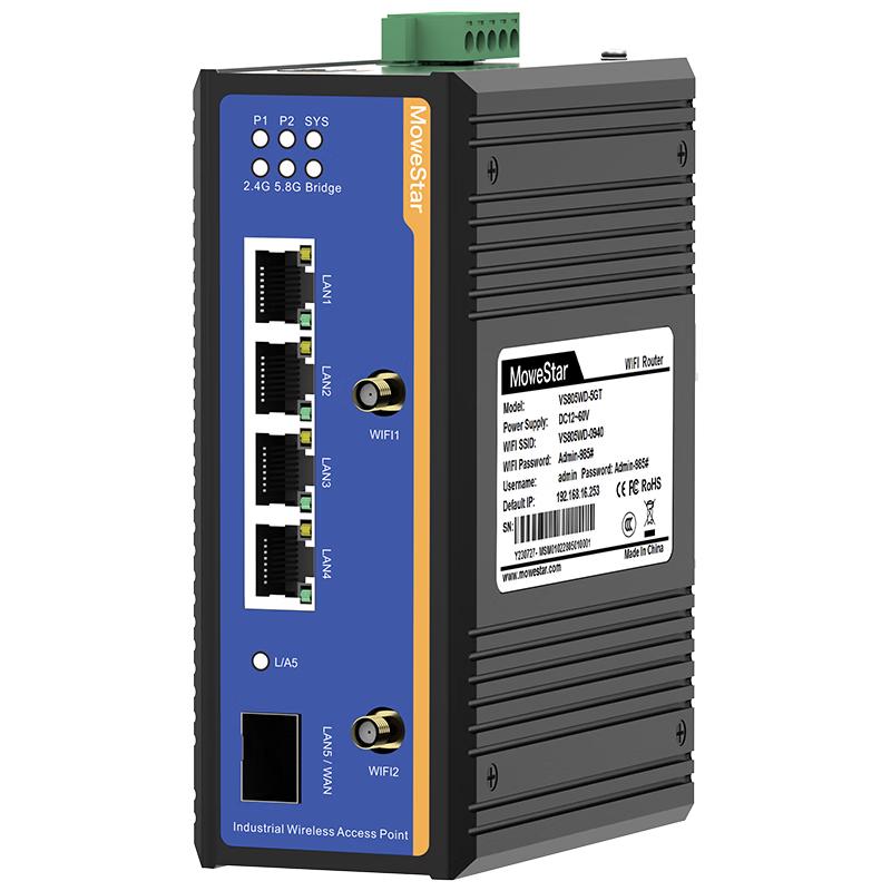 Промышленный двухдиапазонный гигабитный Wi-Fi 6 роутер MoweStar VS805WD-GF-4GT (Китайская версия)