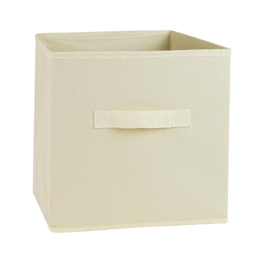 26x26 см складные тканевые кубики для хранения однотонный нетканый квадратный органайзер коробка с ручками для одежды игрушек ящик для всякой всячины