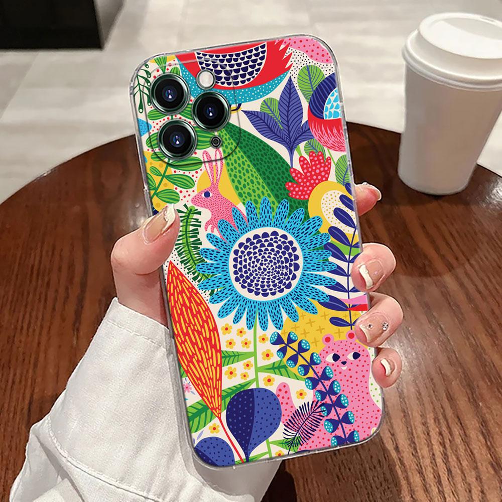 Иллюстрация Jungle Art Змея Кошки Ленивец Чехол Для Apple iPhone 17 16 15 14 13 12 11 Pro Max 16 Plus 16E 17Air 17Pro Чехол Для Телефона