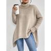 Женский объемный вязаный свитер с высоким воротником, свободного кроя, с длинным рукавом, пуловер, зимний, повседневный, для ежедневной носки