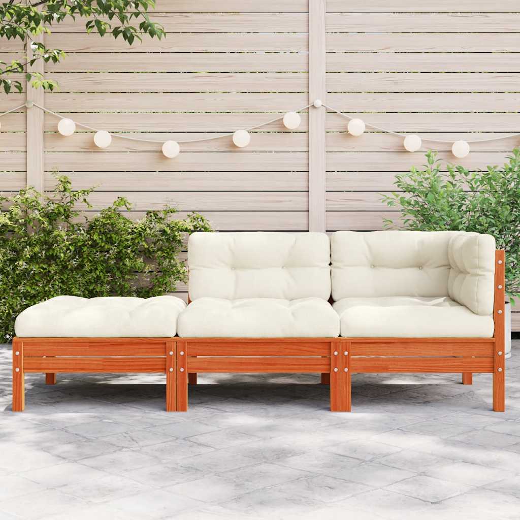 Vidaxl Sofa Ogrodowa Z Poduszkami I Podnóżkiem, 2-Osobowa
