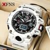 OFNS G Стиль спортивные военные мужские часы водонепроницаемые кварцевые наручные часы с двойным дисплеем для мужчин часы секундомер Relogios Masculino