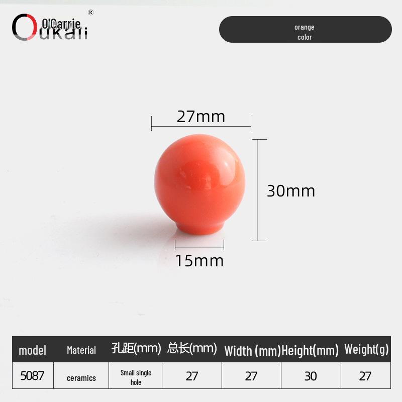 Красочная керамическая ручка для шкафов и ящиков - Круглая, одно отверстие