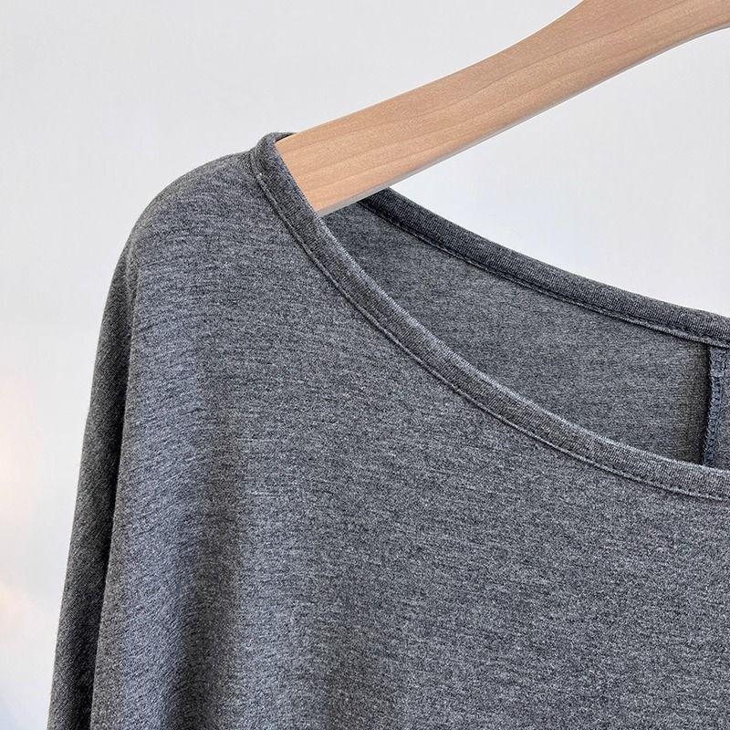 Футболка женская однотонная повседневная большого размера свободная с круглым вырезом пуловер с короткими рукавами топы