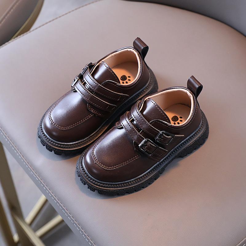 Spring and Autumn Kids Leather Shoes Casual School Boys Girls Single Shoe Toddler Black Brown Round Toe Casual Shoes for Kids