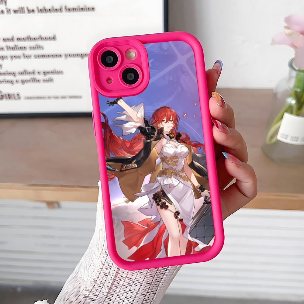HSR Himeko Утолщенный ТПУ Чехол для Мобильного Телефона для iPhone 17 16 15 14 13 12 11 Air Pro Max Plus Цветной Чехол