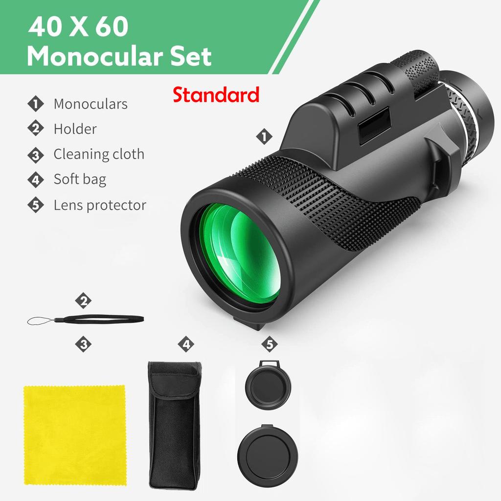 Fmc покрытие Bak4 Prism 40x60 водонепроницаемый монокулярный телескоп с креплением для смартфона и штативом для путешествий, охоты, наблюдения за птицами