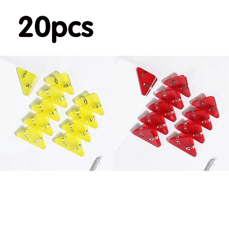 10/20pcs Triangle Corner Clips Set Transparent Colorful Page Holder Paper Clip File Index Clamp Office School Desk Organizer