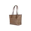 Coach City Zip Tote 30 Vintage Print Zipper Closure Canvas With Leather Tote Bag Shopping Bag Handheld Shoulder Bag Large Women Tote 58292-IMBDX