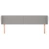 Tête de lit - Avec oreilles - Gris clair - 183 x 23 x 78/88 cm - Hauteur réglable