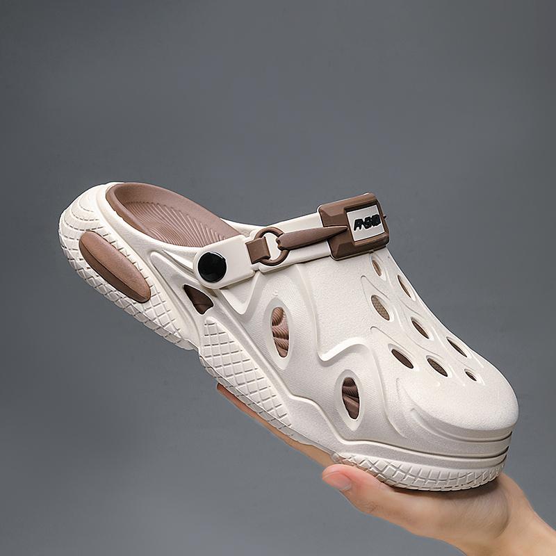 Летние пляжные мужские сандалии Дышащие мужские повседневные туфли Обувь с отверстиями Легкие клоги Дом Сад Улица Мужские плоские шлепанцы Большой размер 38-47