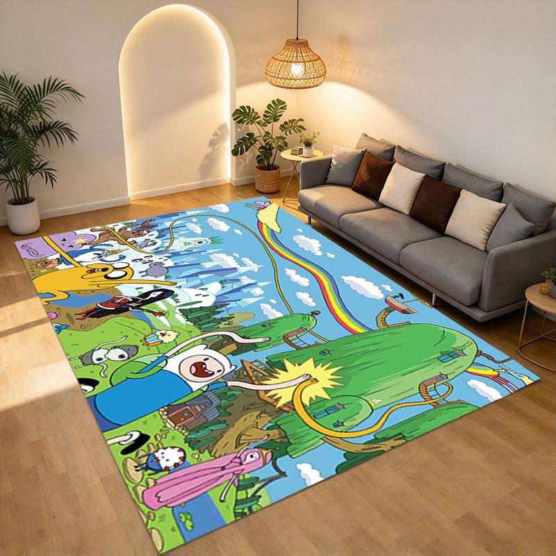 Adventure Time Carpet Rug for Bedroom Living Room Home Sofa Decoration,Office Home Decor Game Large Decor Floor Mat