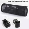 Mesh Dual-Use Makeup Brush Storage Bag Portable Brush Case Simple Large Capacity Brush Bucket Holder Travel Stand-Up Pouch