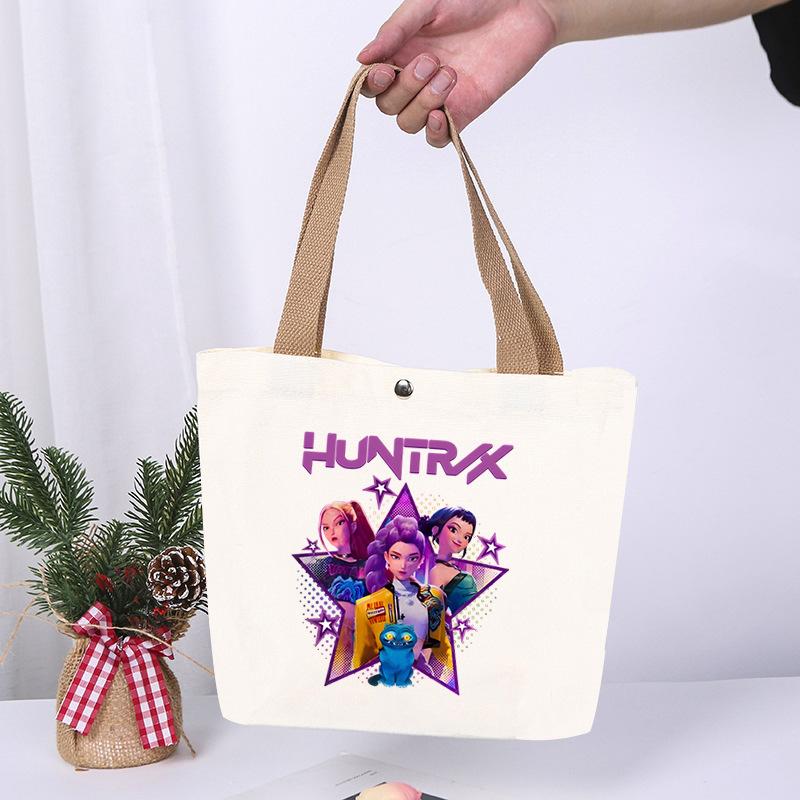 K-Pop Anime Cartoon Printed Student Large Capacity Portable Shoulder Bag Casual Canvas Bag