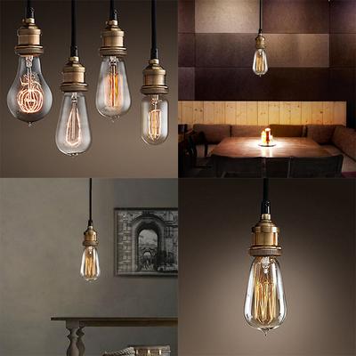 Новый подвесной светильник Edison с цоколем E27 в стиле ретро, ​​медный держатель 110-240 В