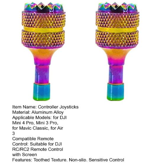 1 Pair RC Thumb Rocker Toothed Texture Non-slip Sensitive Control Compact Removable Joysticks Replacement Red/Multicolor Controller Joysticks