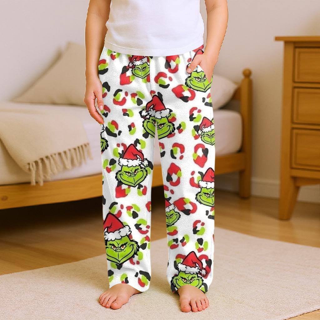 Fashionable Children's Versatile Print Pocket Casual Pants